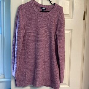 Lands' End M (10-12) Chunky Knit Oversized Cotton Blend Heavyweight Sweater